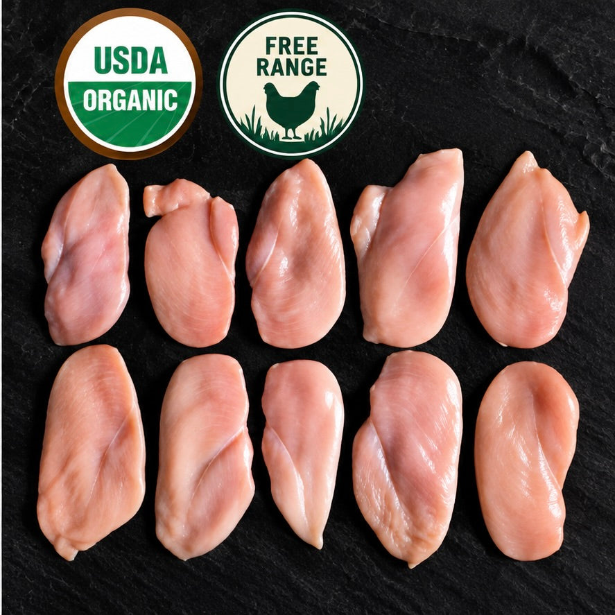 Organic Chicken Breast, Free Range, Thin Sliced